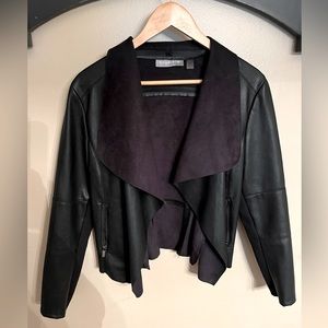 Black dressy faux leather jacket